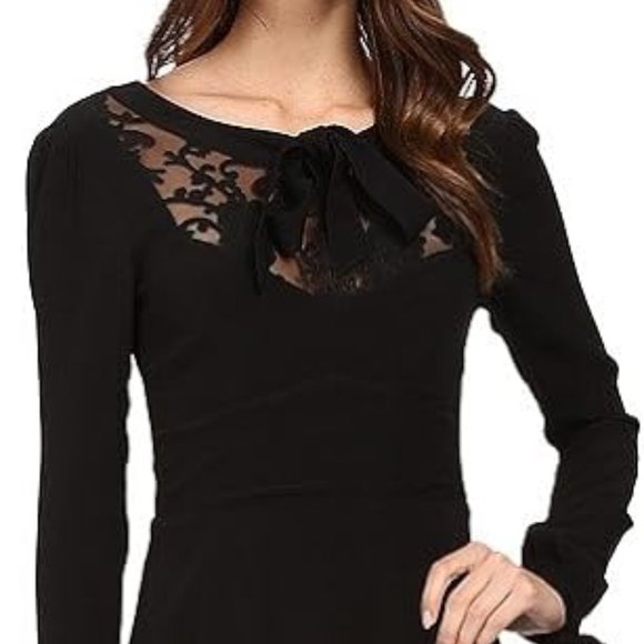 For Love and Lemons Ellery Black Dress with Lace Inset Size Small NWOT - Picture 3 of 4